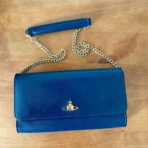 Vivienne Westwood Wallet On Chain Crossbody in Blue